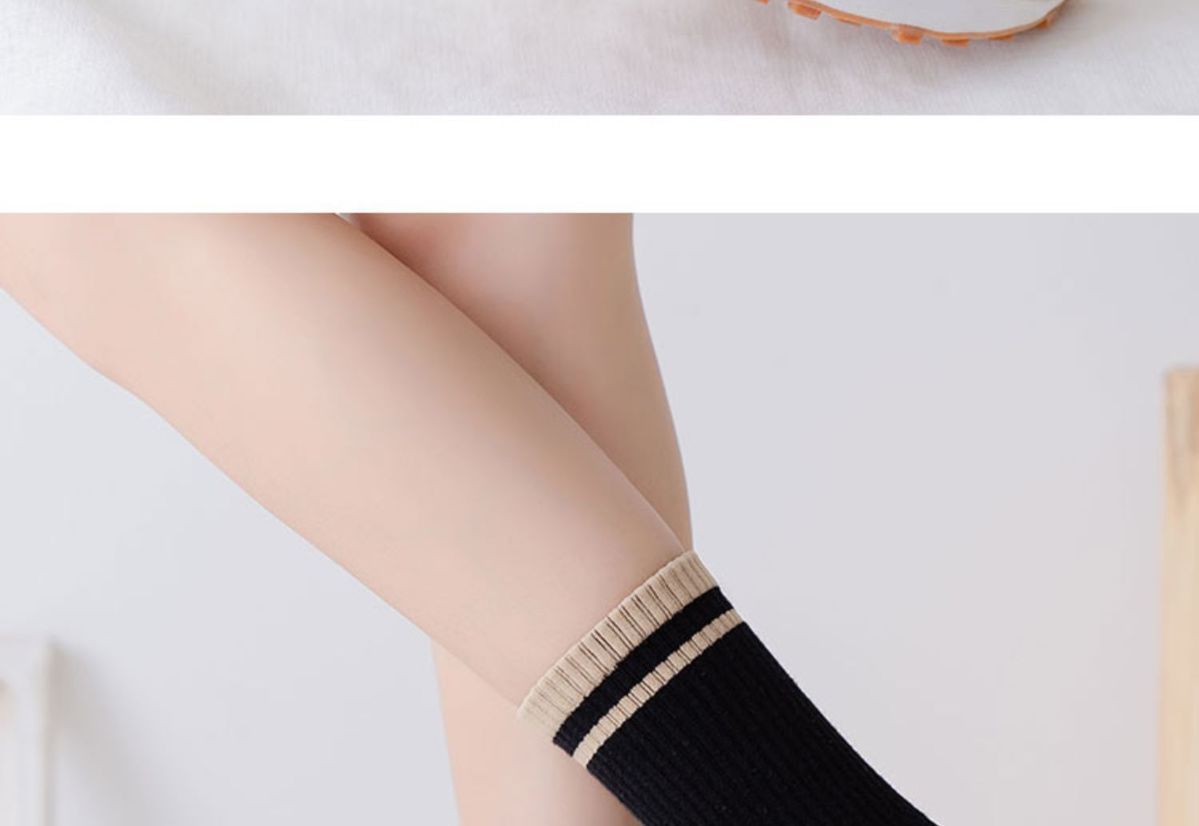 袜子地摊一件代发袜子男女士同款纯色棉中筒袜百搭条纹长袜运动休闲运动潮袜棉批发一件代发详情15