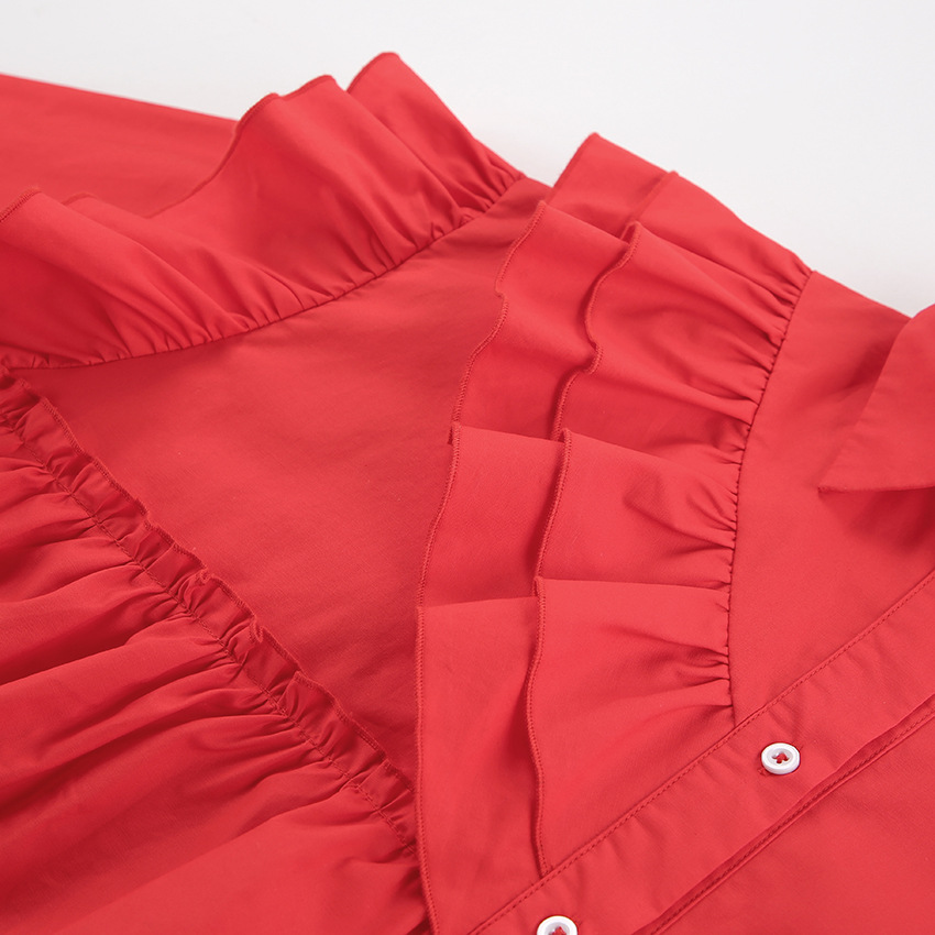 新年衬衫裙2024春夏设计感欧美ins长袖连衣裙休闲时尚宽松娃娃裙详情19