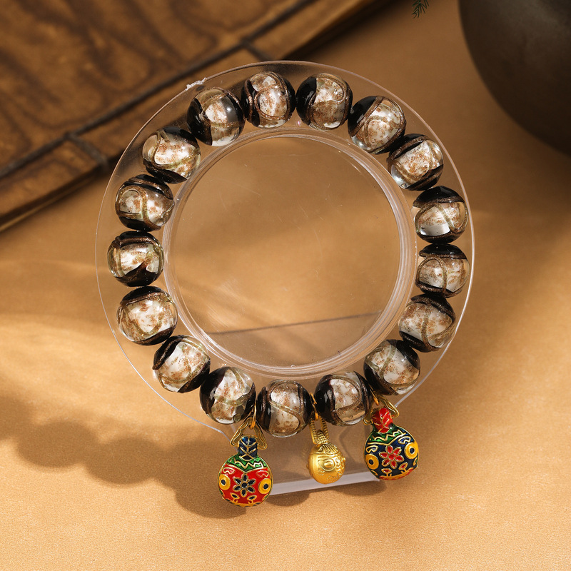 香灰琉璃手串手链朱砂老秦款五彩吞金兽景区寺庙摆摊文玩饰品批发详情7