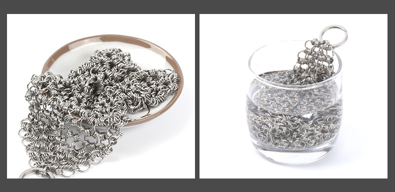 Kitchenware 316 stainless steel pot brush net, triple ring pot washing net, kitchen magic tool, cleaning pot brush net pic 10