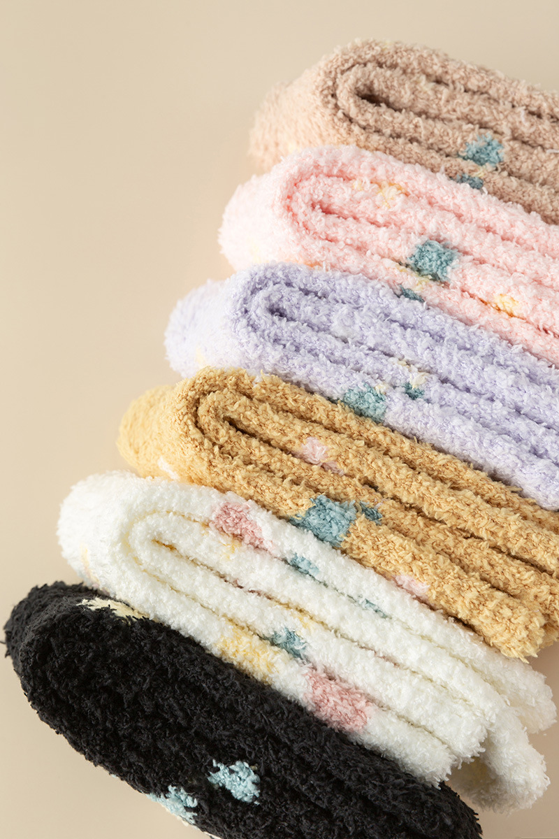 2023 Autumn/Winter new coral fleece thickened fleece socks, tulip warm women's socks, floor socks, home sleep socks pic 15