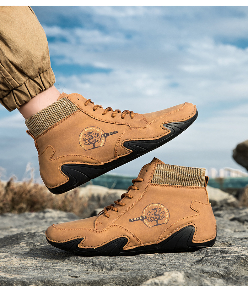 跨境爆款袜子口切尔西靴独立站大码男鞋高帮男士休闲鞋子马丁靴详情12