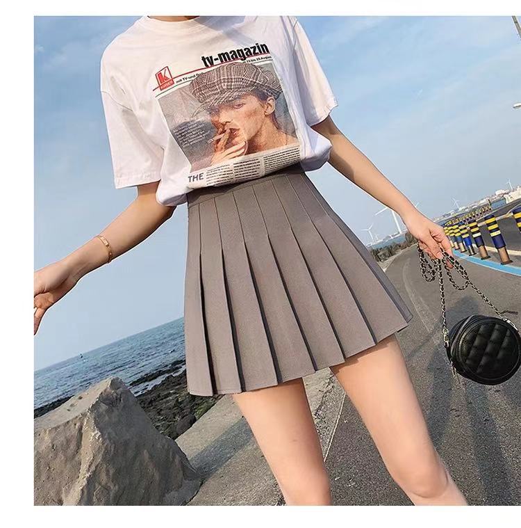 Pleated skirt 2023 new large-sized half skirt for women, JK skirt for spring and summer, all-roundable for chubby girls, high-waisted short skirt, A-line skirt pic 9