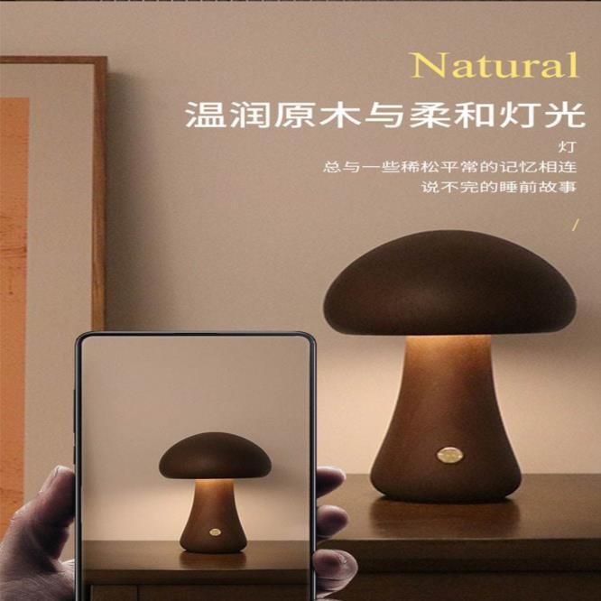 INS蘑菇小夜灯暖光触摸卧室床头睡眠起夜灯高级感LED装饰氛围灯详情1