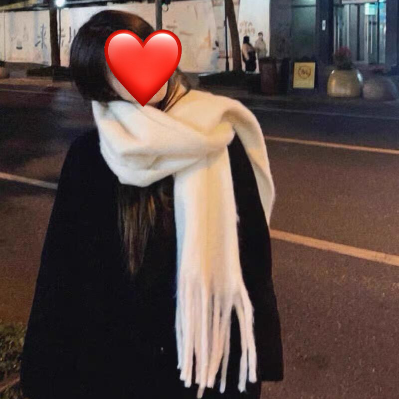 新款秋冬千鸟格围巾女韩版加厚保暖百搭格子围脖针织流苏学生围巾详情8