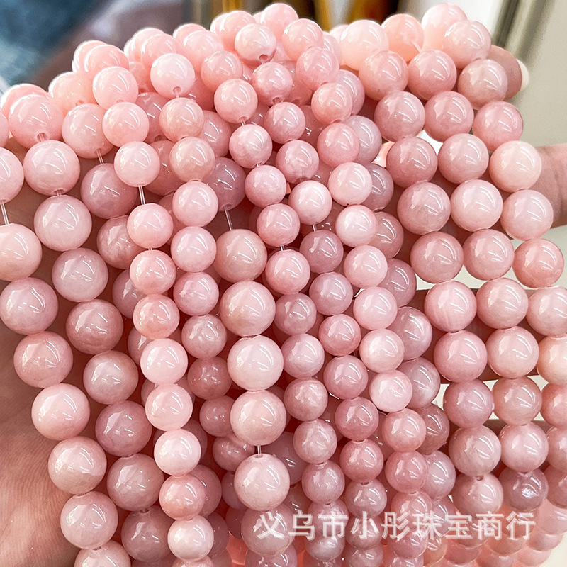 厂家直销天然石海蓝宝色玉髓圆珠散珠手串项链diy饰品配件半成品详情4