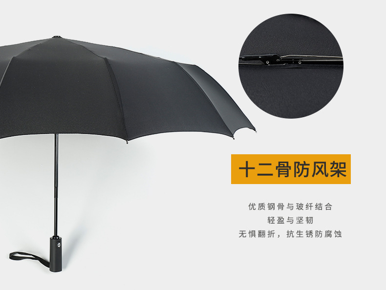雨伞定制批发全自动三折防晒晴雨伞高级感折叠大号商务礼品广告伞详情16