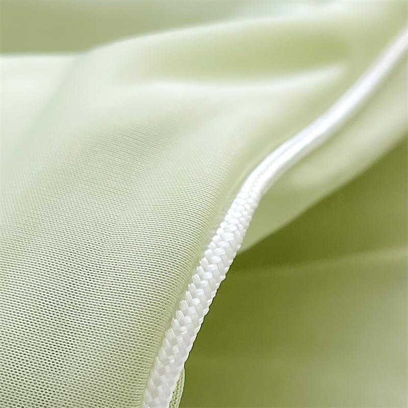 Thai solid-color cool silk latex bed skirt style cool mat four-piece set, air-conditioned quilt, soft cool mat, cool mat, summer cool quilt pic 7
