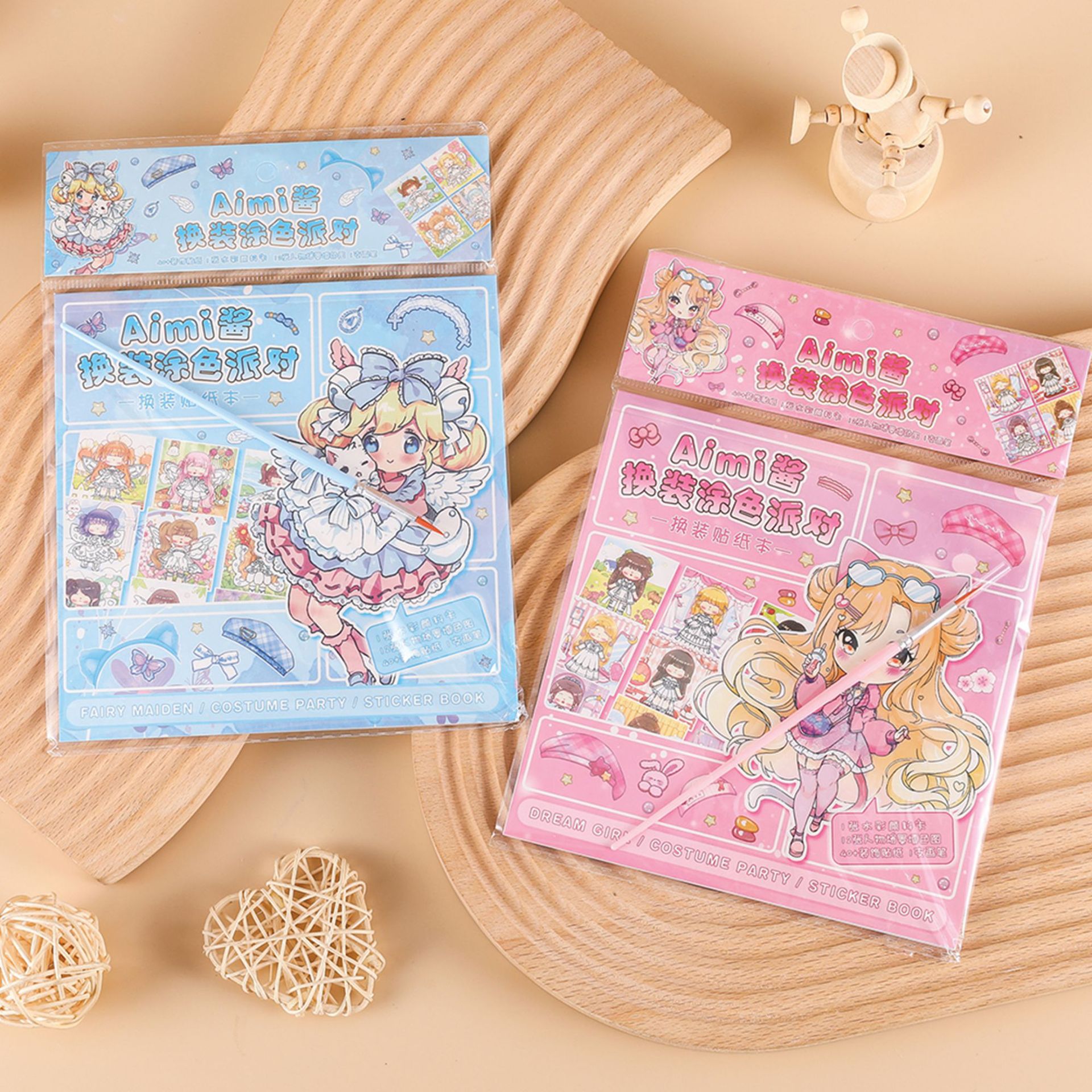 AIMI酱换装派对贴纸本少女心公主换装涂色贴画可爱女孩玩具装饰画详情3