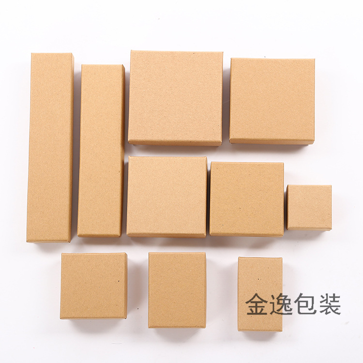 Factory direct sales of top and bottom cover kraft paper packaging boxes, stud earrings, necklaces, rings, bracelet boxes, jewelry boxes, wholesale and in stock pic 5