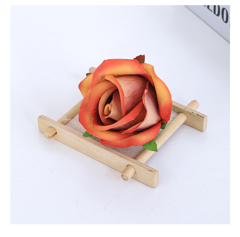 批发5cm绒布玫瑰花蕾仿真花 新娘手腕花DIY婚庆手捧蛋糕装饰花头详情36