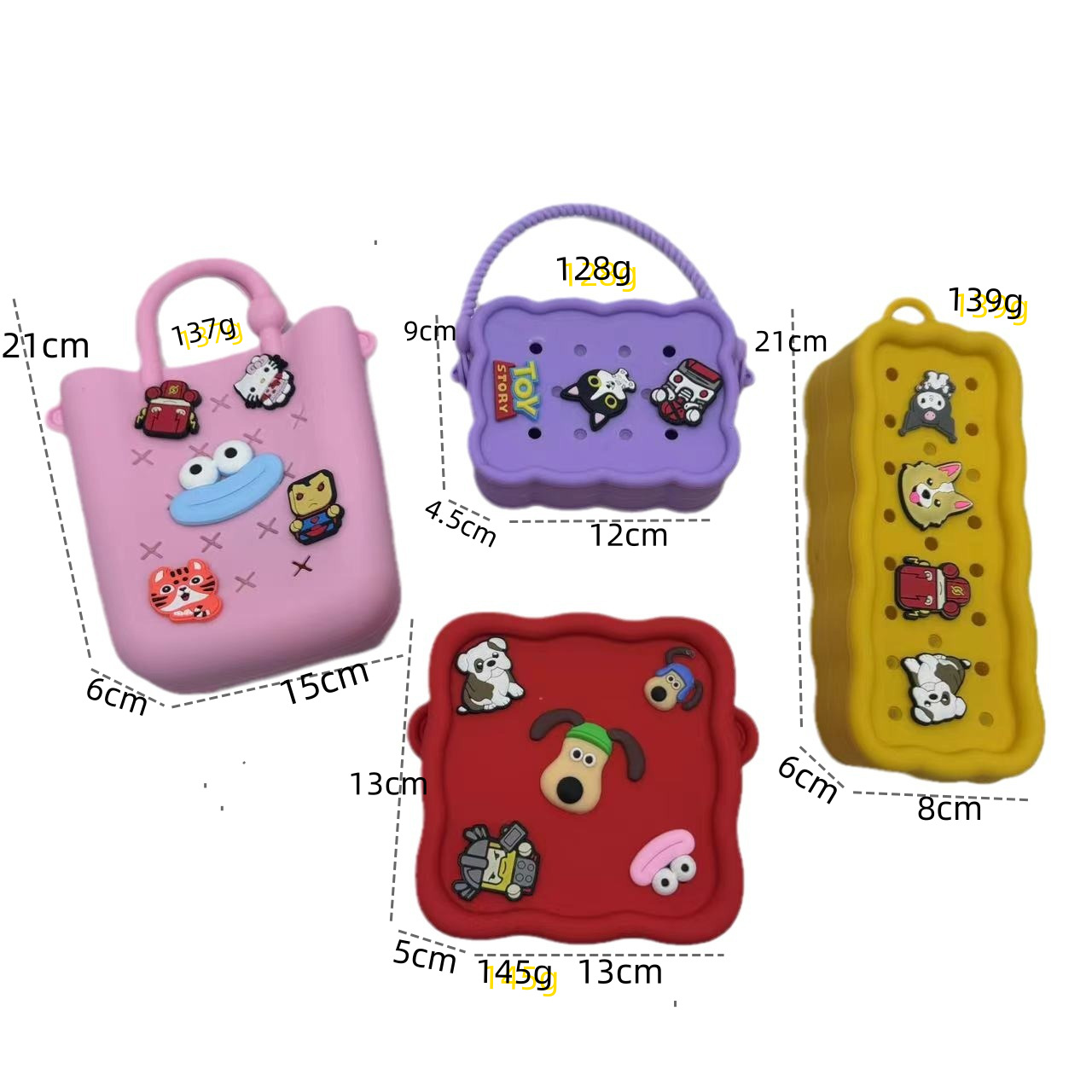 斜跨手提硅胶沙滩包手机收纳包轻便小巧新款卡通diy洞洞钥匙包包沙滩洞洞包详情2