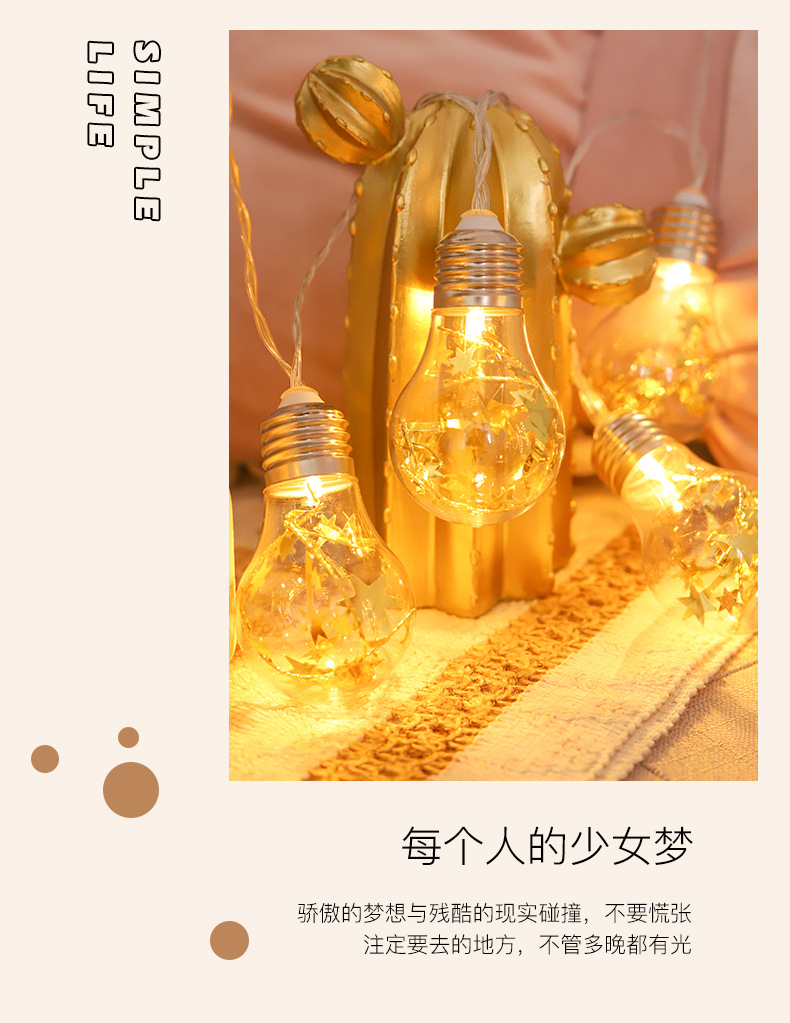 跨境新款LED灯泡灯串圣诞节 北欧家居装饰灯彩灯串灯挂件拍照道具详情8