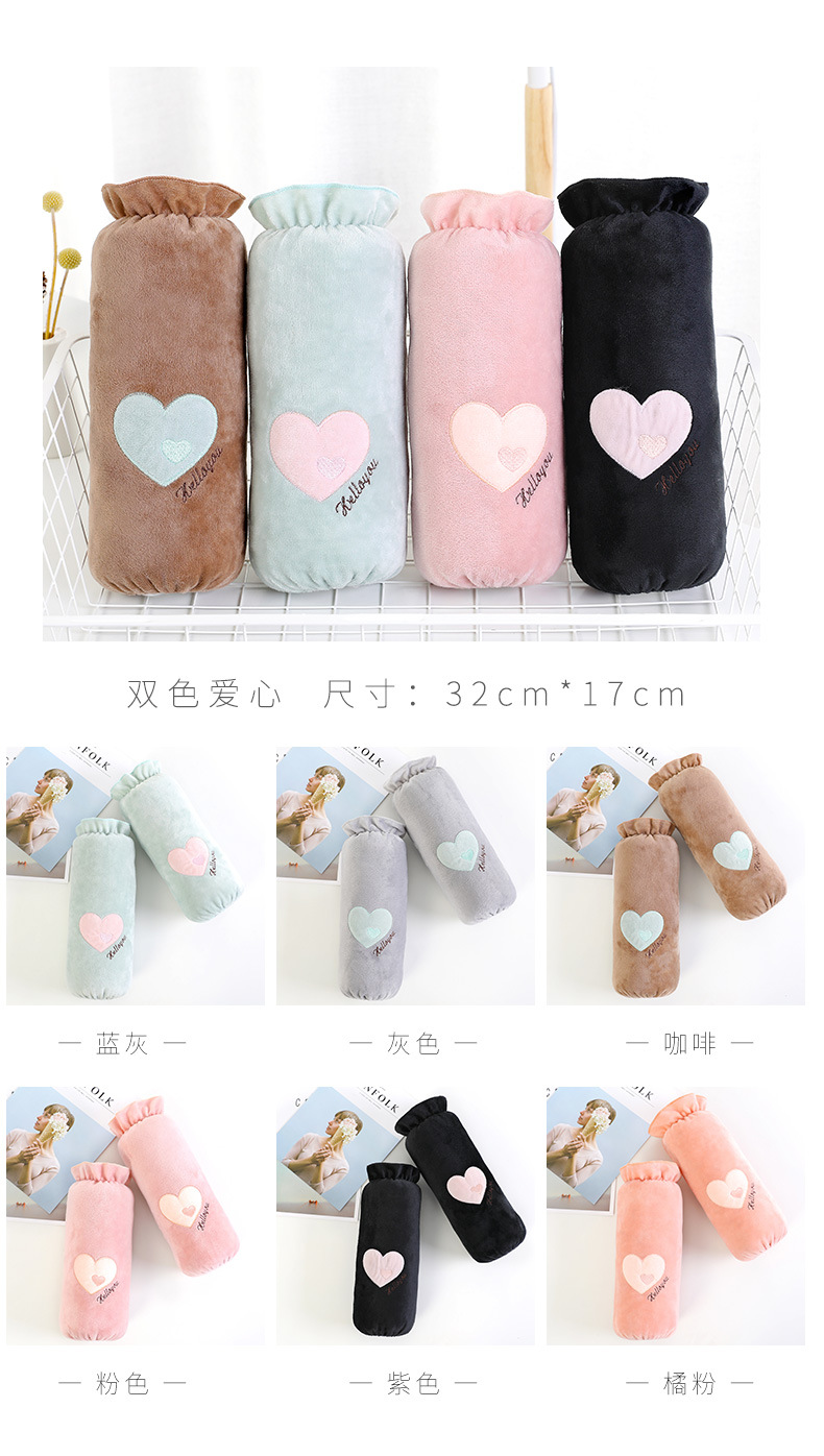 Autumn and winter crystal fleece sleeve, Korean-style bow, solid color long adult sleeve guard, sleeve cover pic 10