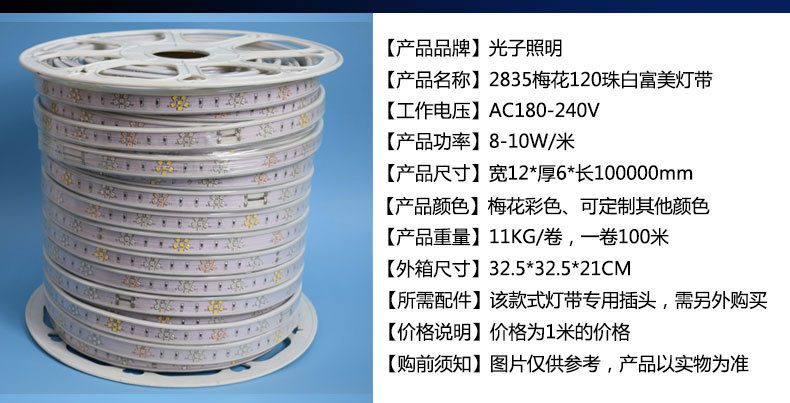 光子照明5050线性灯条5730 rgb柔性亮化贴片led 220v防水高压灯带详情6
