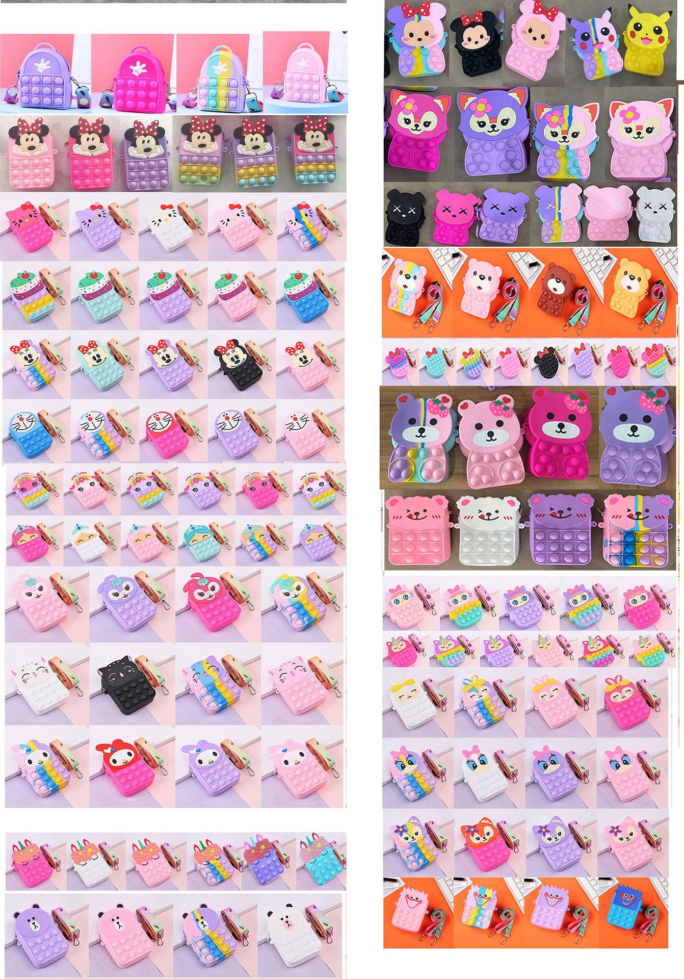 跨境灭鼠先锋硅胶包包卡通独角兽单肩斜跨硅胶包解压硅胶零钱包详情15