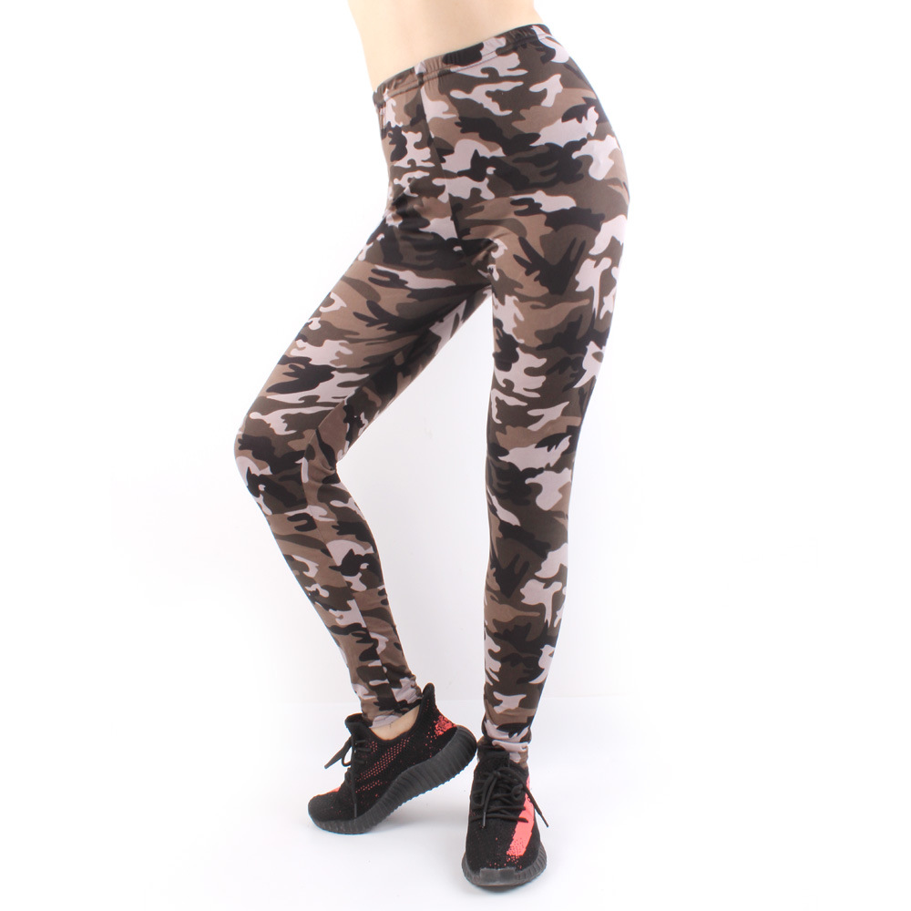 Camouflage leggings, stretch large size camouflage yoga pants, tight nine-inch pants, sports leggings pic 31