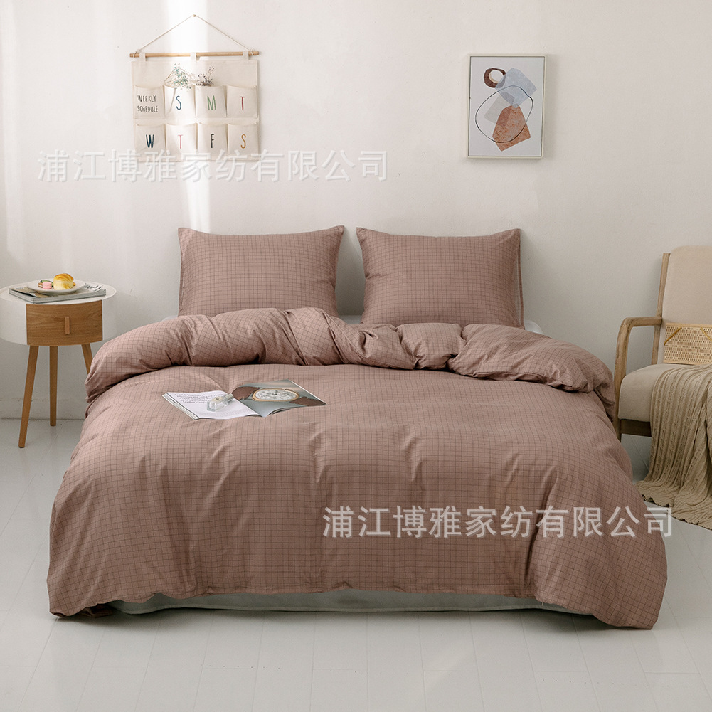 Cross-border supply Amazon best-selling bedding two-piece set, duvet cover, pillowcase, checkered and striped three-piece set manufacturer wholesale pic 16