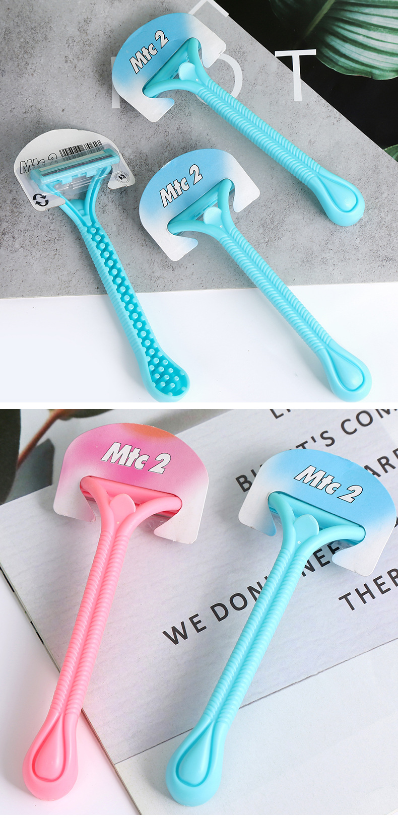 MTC12把装女士专用手动脱毛刀2层刀片一次性防滑手柄全身私密腋毛腿详情8