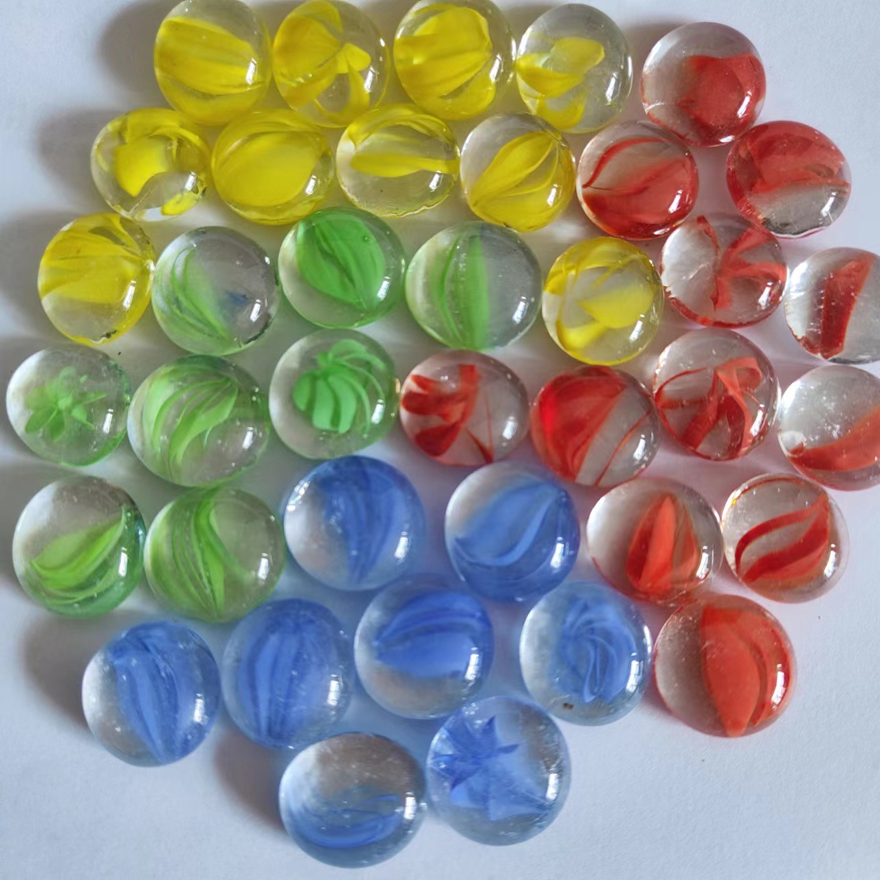 Glass flat beads: 12-14mm, 17-19mm. Glass beads for garden decoration, fish tank base, in various colors pic 4