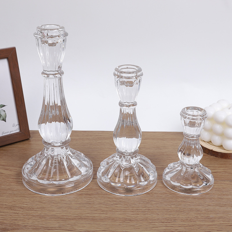 European-style ins gourd candlestick, table stem, wax glass candlestick, home base, bedroom home decoration item pic 4