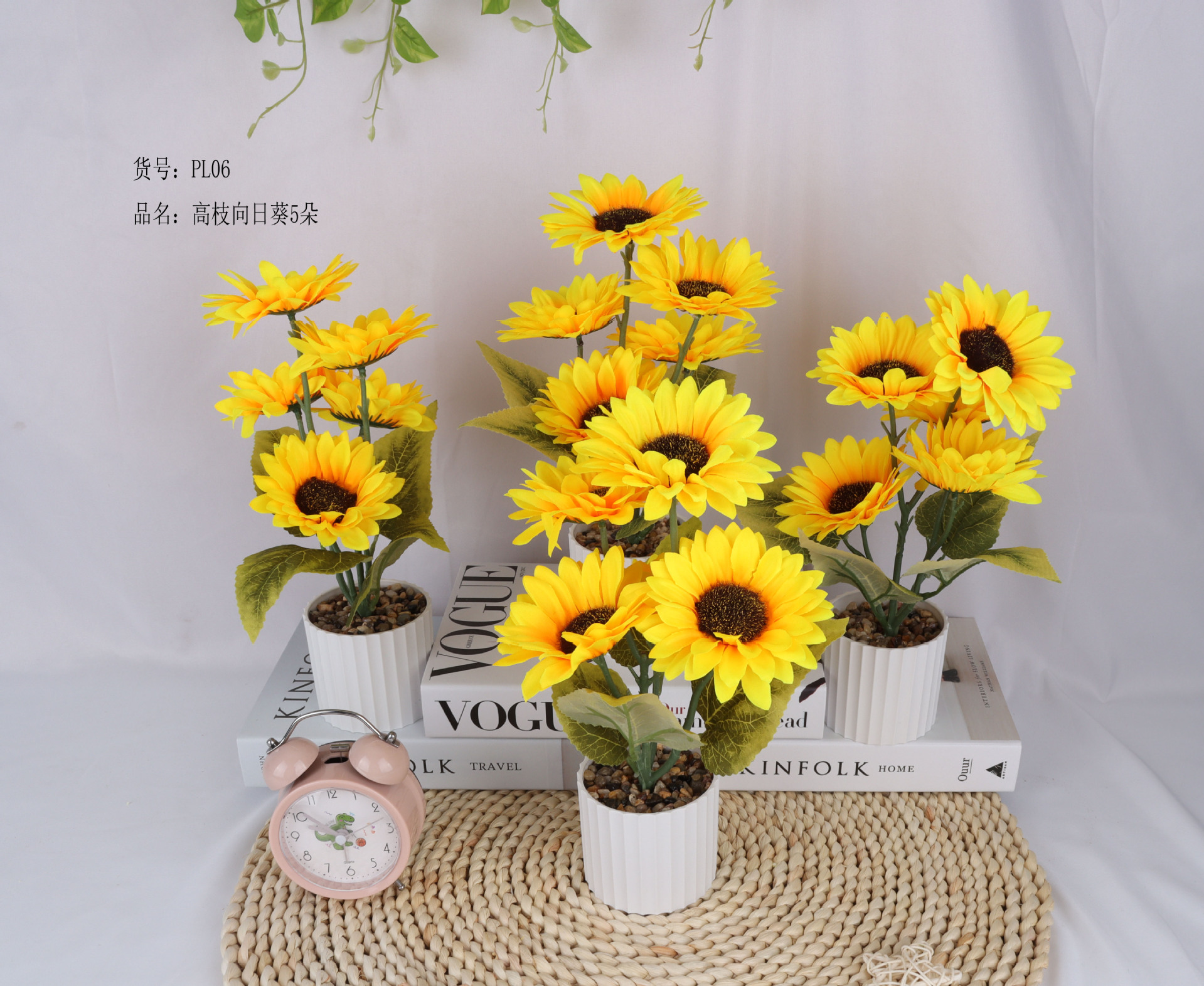 Artificial tall sunflower potted plants/artificial flower bonsai // artificial flower creative indoor small ornaments/Amazon factory pic 1