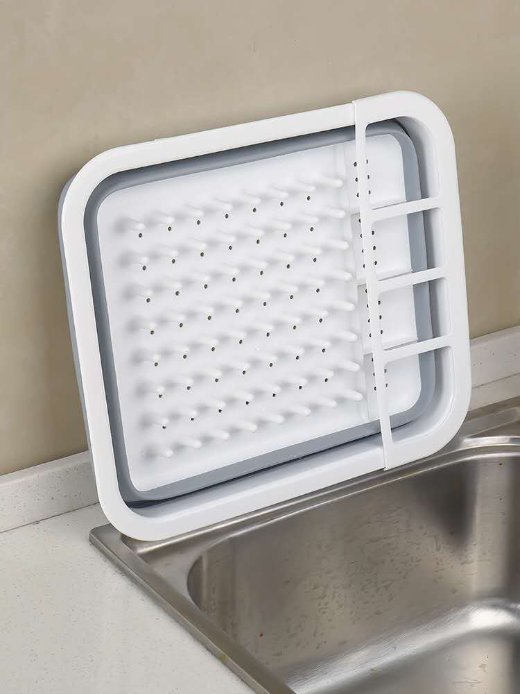 Kitchen folding draining bowl rack, multi-functional sink storage basket pic 4