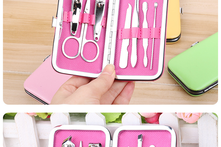 Candy-colored nail clippers seven-piece set, nail clippers and nail pliers, solid color nail and manicure tool set, custom LOGO pic 11