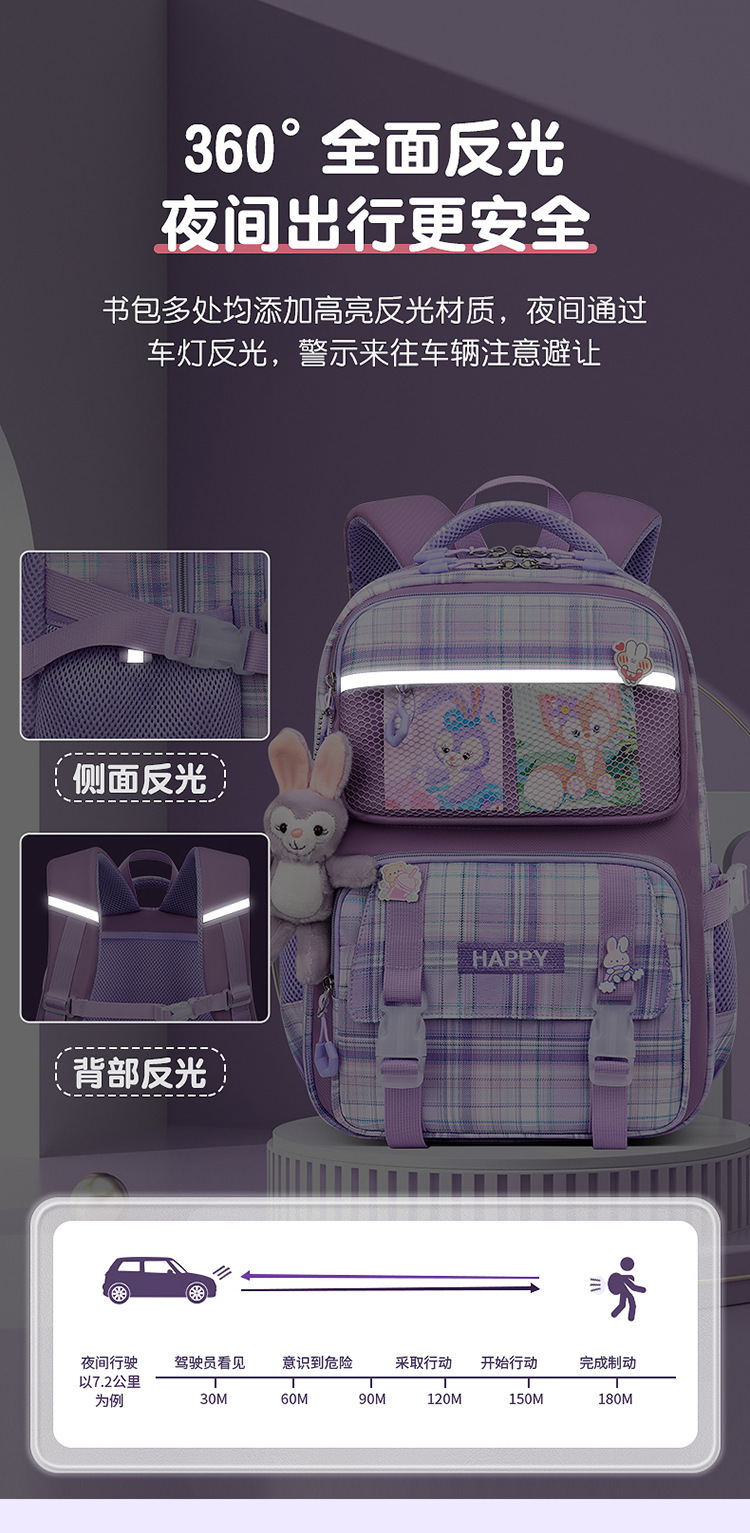 新款星黛露儿童书包轻便大容量小学生书包减负护脊双肩背包批发详情13
