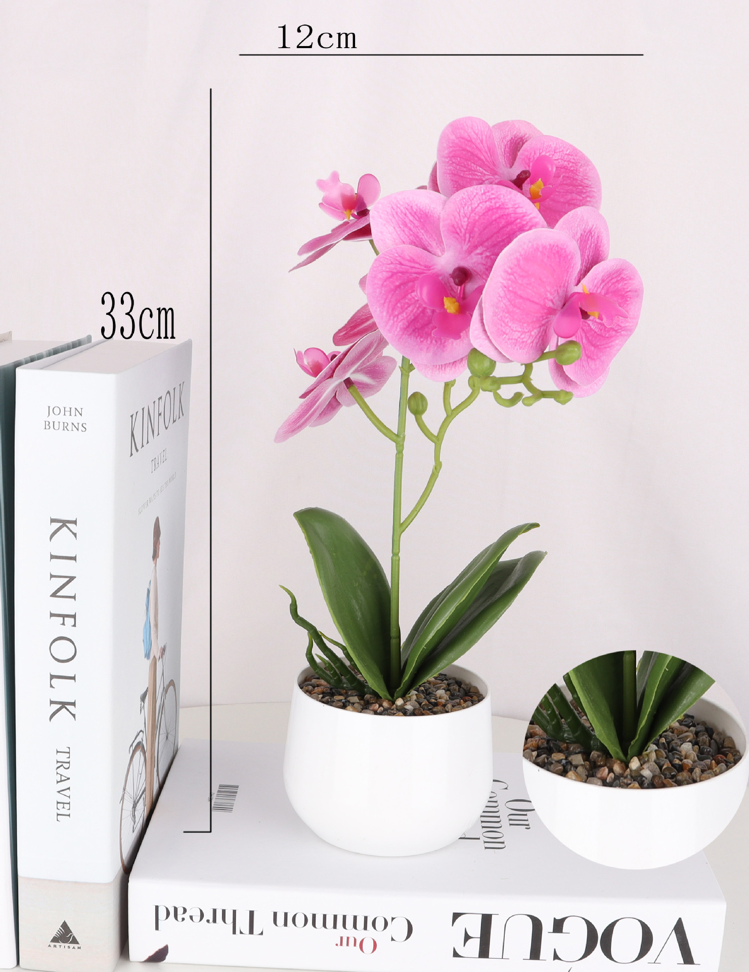 仿真蝴蝶兰6头盆栽/仿真盆景/仿真花创意内室小摆件/亚马逊厂直销详情5