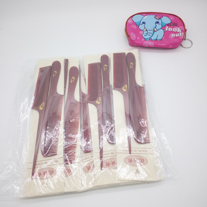 A2211 红色尖尾对梳 梳子批发 两元 工具 义乌2元 百货批发详情9