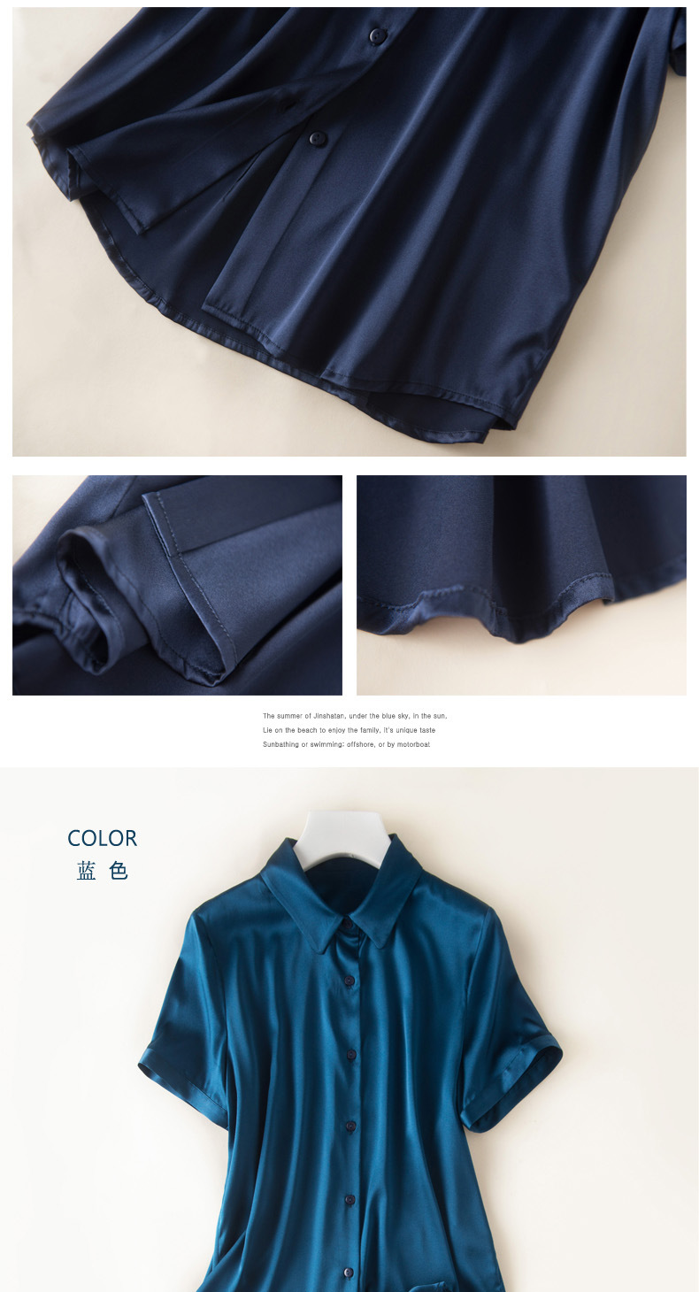 Silk short-sleeved shirt, a new summer professional shirt for women, with a unique design sense and a niche commuting top made of mulberry silk pic 28