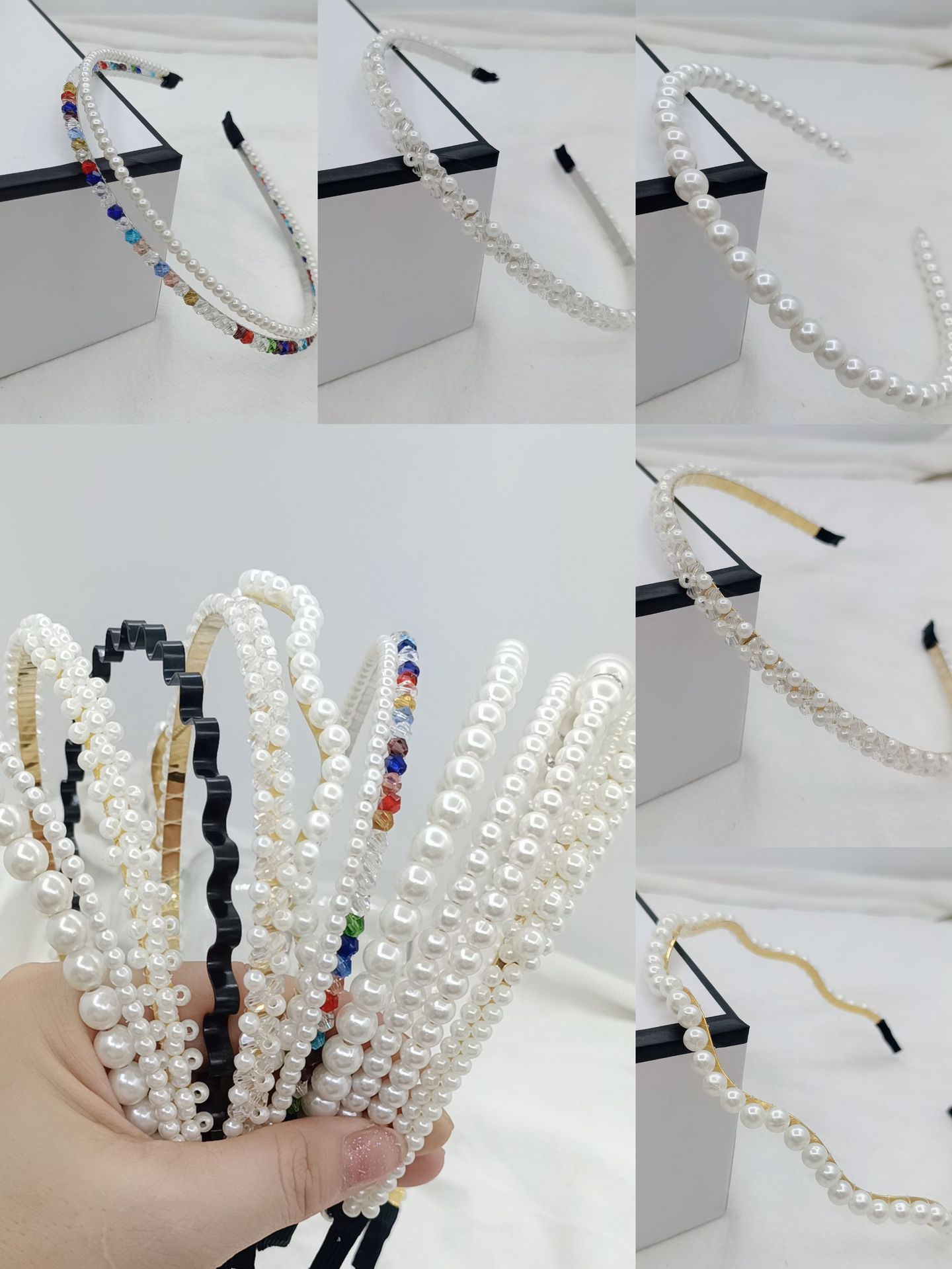 Pearl hairband for women, Super fairy French headband, hair tie, new style 2024, elegant high headband for the top of the head, external pressure hairpin headwear pic 14