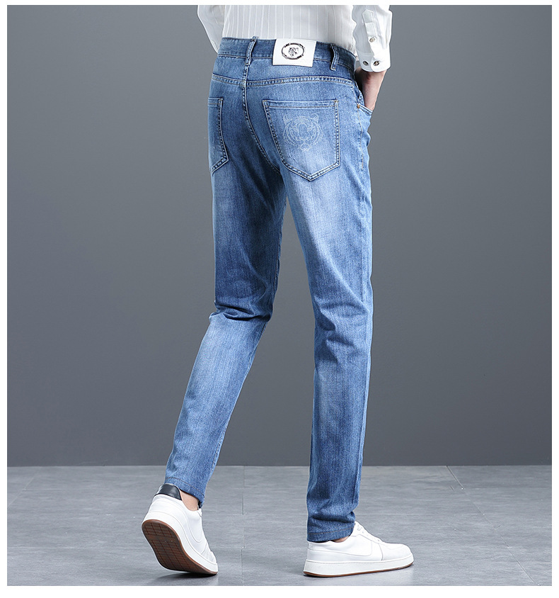 申更男装丨牛仔裤男2023春季韩版百搭休闲裤男韩版修身直筒小脚裤详情15