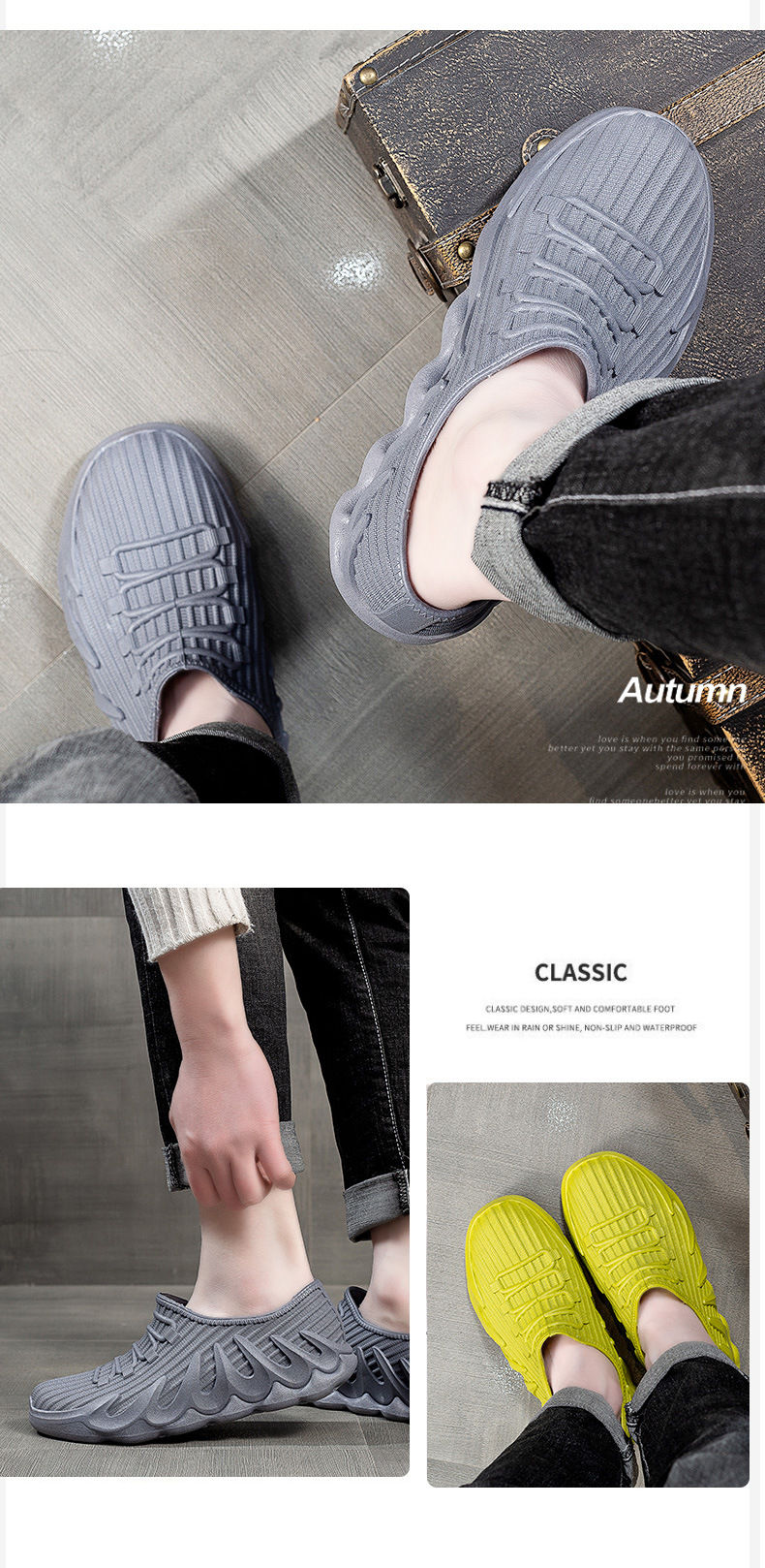 欧式新款防水鞋男女情侣款网红雨鞋成人浅口低帮时尚防滑耐磨详情7