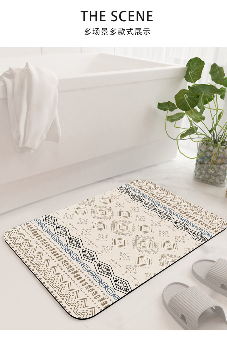 浴室硅藻泥吸水垫防滑垫厕所卫生间门口洗手间脚垫家用卫浴地毯详情8