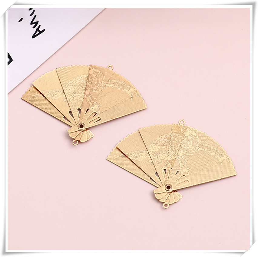 Phoenix openable fan-shaped earrings accessory, retro Chinese style and trend jewelry accessory, cross-border popular ear accessory matching pic 5