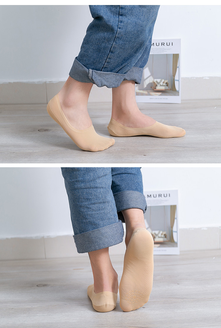 Calcetines de barco para hombres thin style nuevo verano ice mesh eye transpirable invisible calcetines de silicona antideslizante hombres wholesale pic 17
