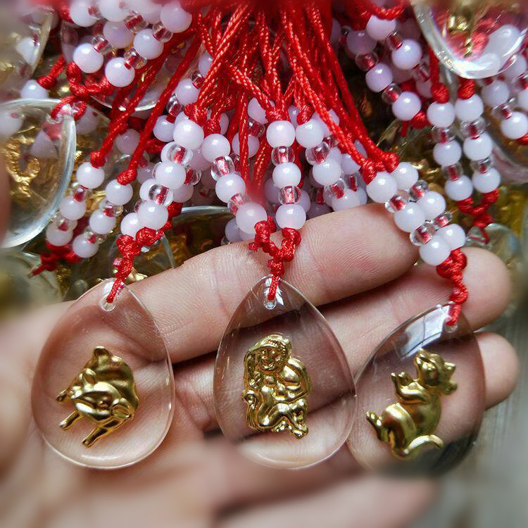 Golden zodiac pendant, crystal pendant, zodiac pendant, red string pendant, crystal necklace, jewelry pendant pic 10