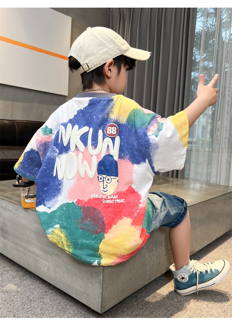 儿童装男童夏装T恤纯棉短袖2024新款中大童夏季男孩夏款潮牌上衣t详情5