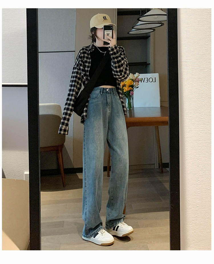 高腰阔腿牛仔裤女2022年夏季薄款显瘦百搭垂感直筒拖地裤子辣妹潮详情10