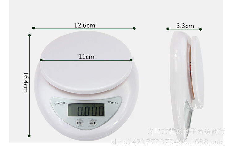 WH-B05 Kitchen electronic scale, 5kg scale, mini baking food scale, household kitchen scale, electronic scale, platform scale pic 7