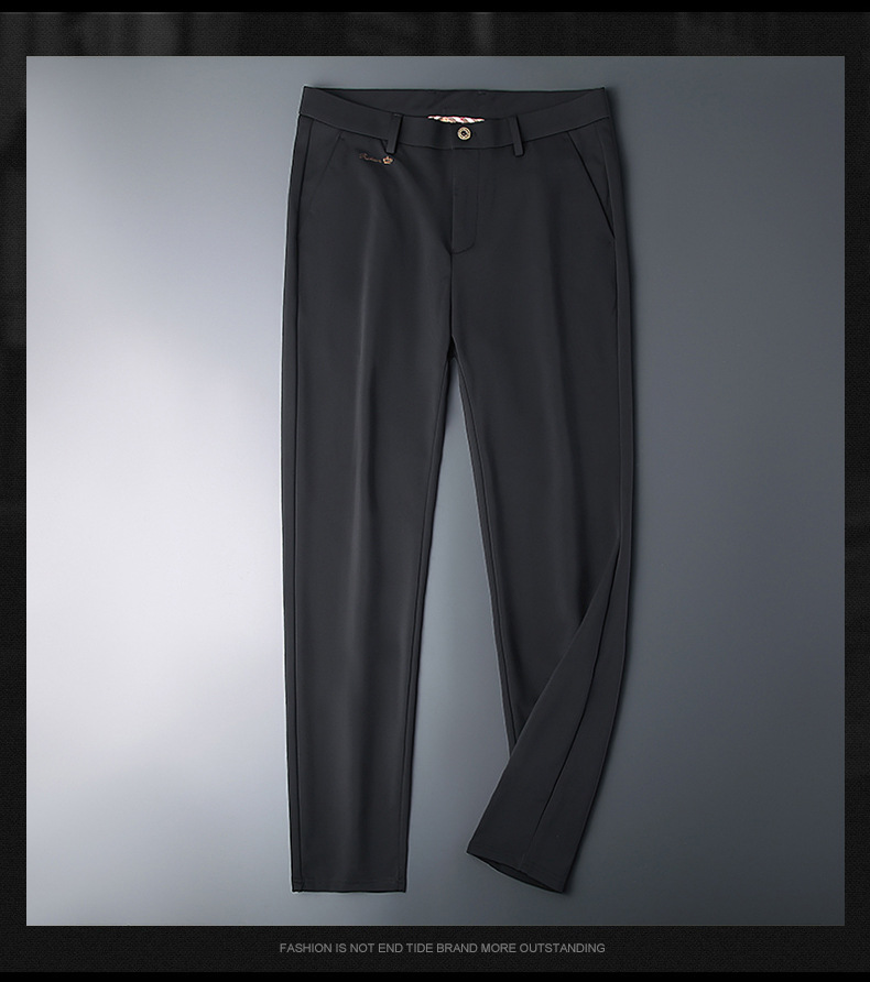 High-end business casual pants for men 2022 autumn and winter, thickened long pants, youth straight, elastic, wrinkle-free and drape dress pants pic 22