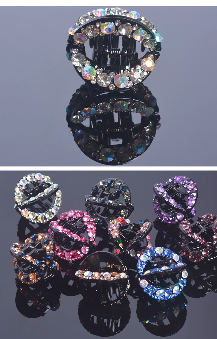 Wholesale Korean version of hair clips, water diamond hair clips, small hair clips, hair grabbers, hair clips, mini bangs, top clips, hair accessories and headwear pic 3