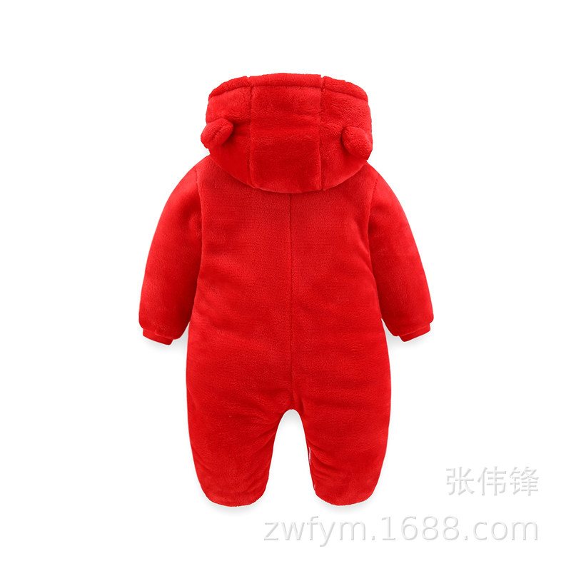 Baby one-piece suit thickened autumn and winter outfits 0 baby clothes for boys and girls 1 newborn autumn clothes winter cotton-padded clothes crawling clothes pic 9