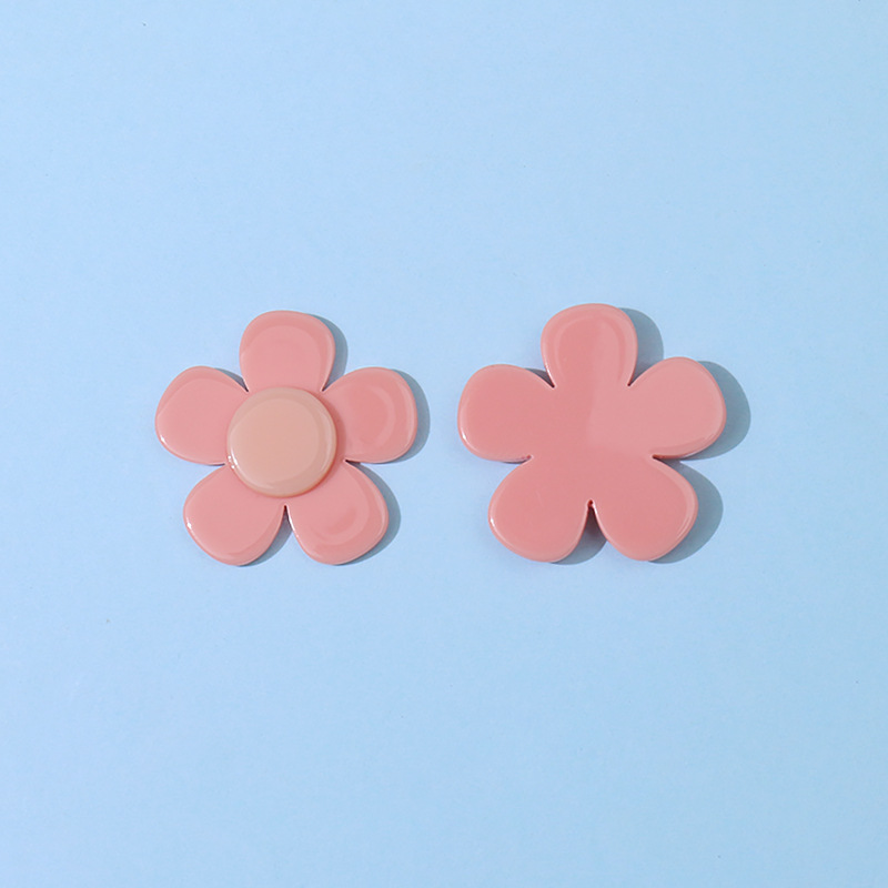 DIY pink flower acrylic piece earrings, stud earrings, phone cases, hair clips, handcrafted materials, bulk goods, accessories wholesale pic 7