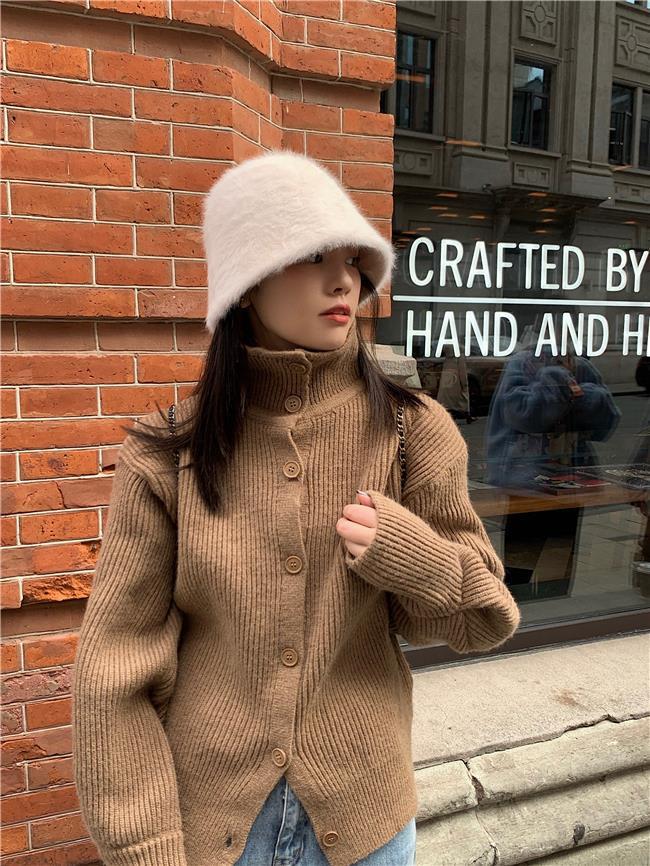 帽子女秋冬季韩版2022年爆款时尚百搭盆帽显脸小兔毛绒水桶渔夫帽详情11