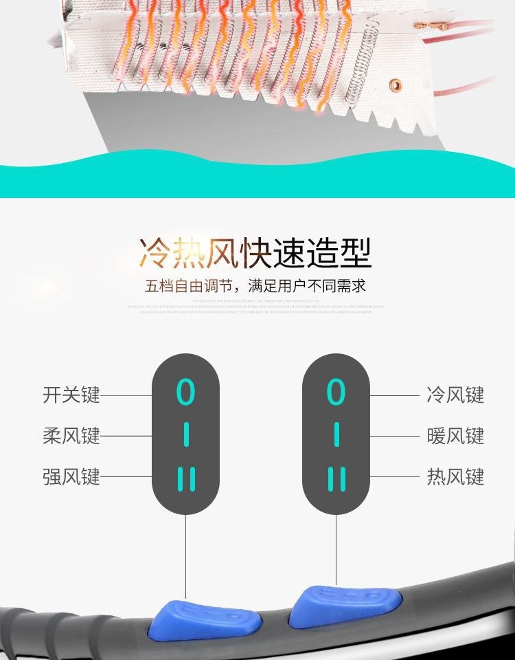 Blue light hair dryer, household, student dormitory hair dryer pic 6