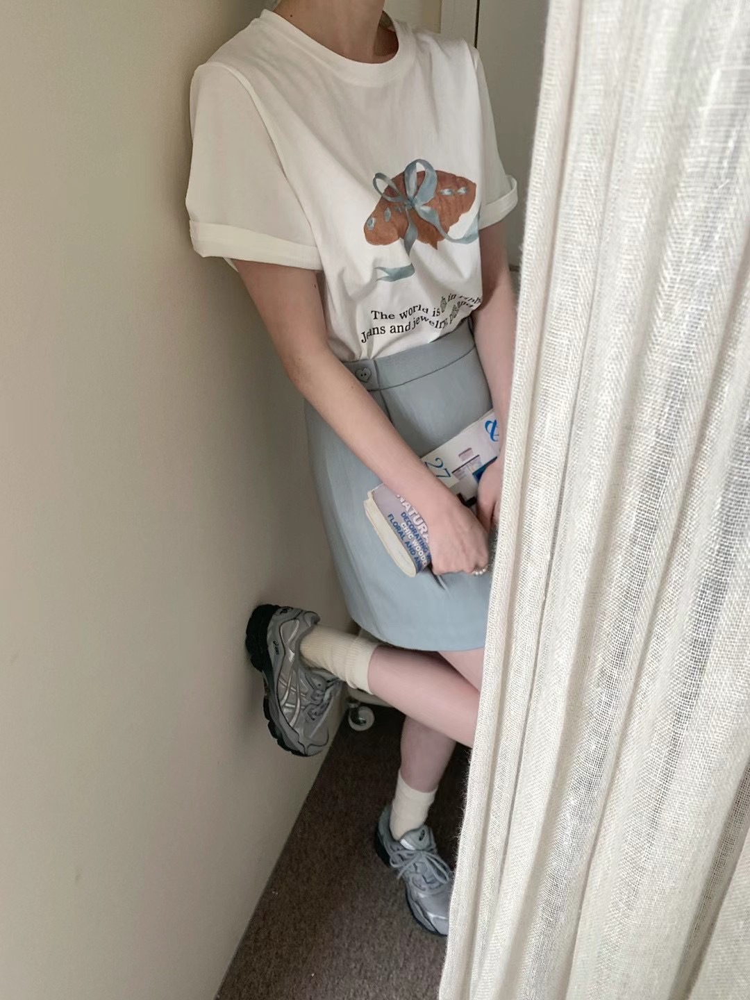 现货 高品质宽松T恤女春夏上衣正肩纯棉短袖夏季设计感韩系打底衫详情16