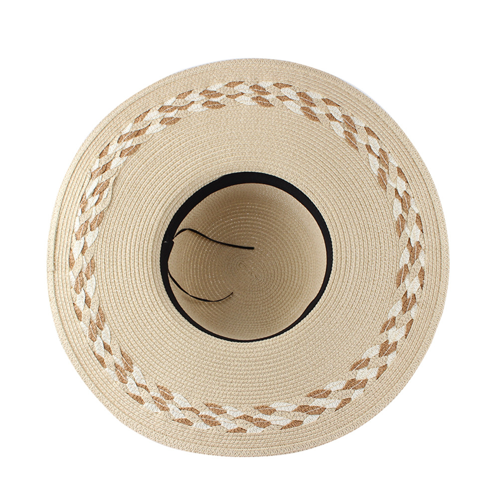 Protector solar Señora Gran longitud trenzada visera sombrero nuevo estilo sombrero de moda mujer versión coreana primavera verano viaje playa sombrero de paja personalizado pic 9